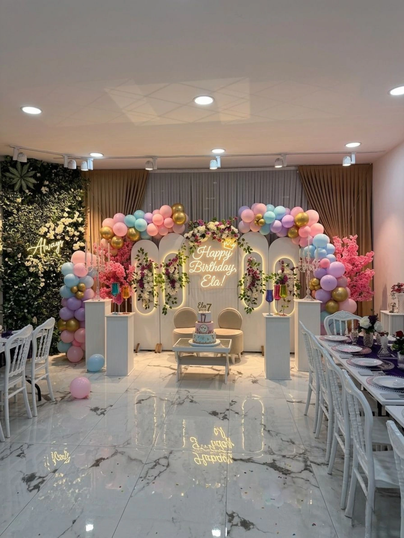 Baby shower arka fon ve masa kiralama