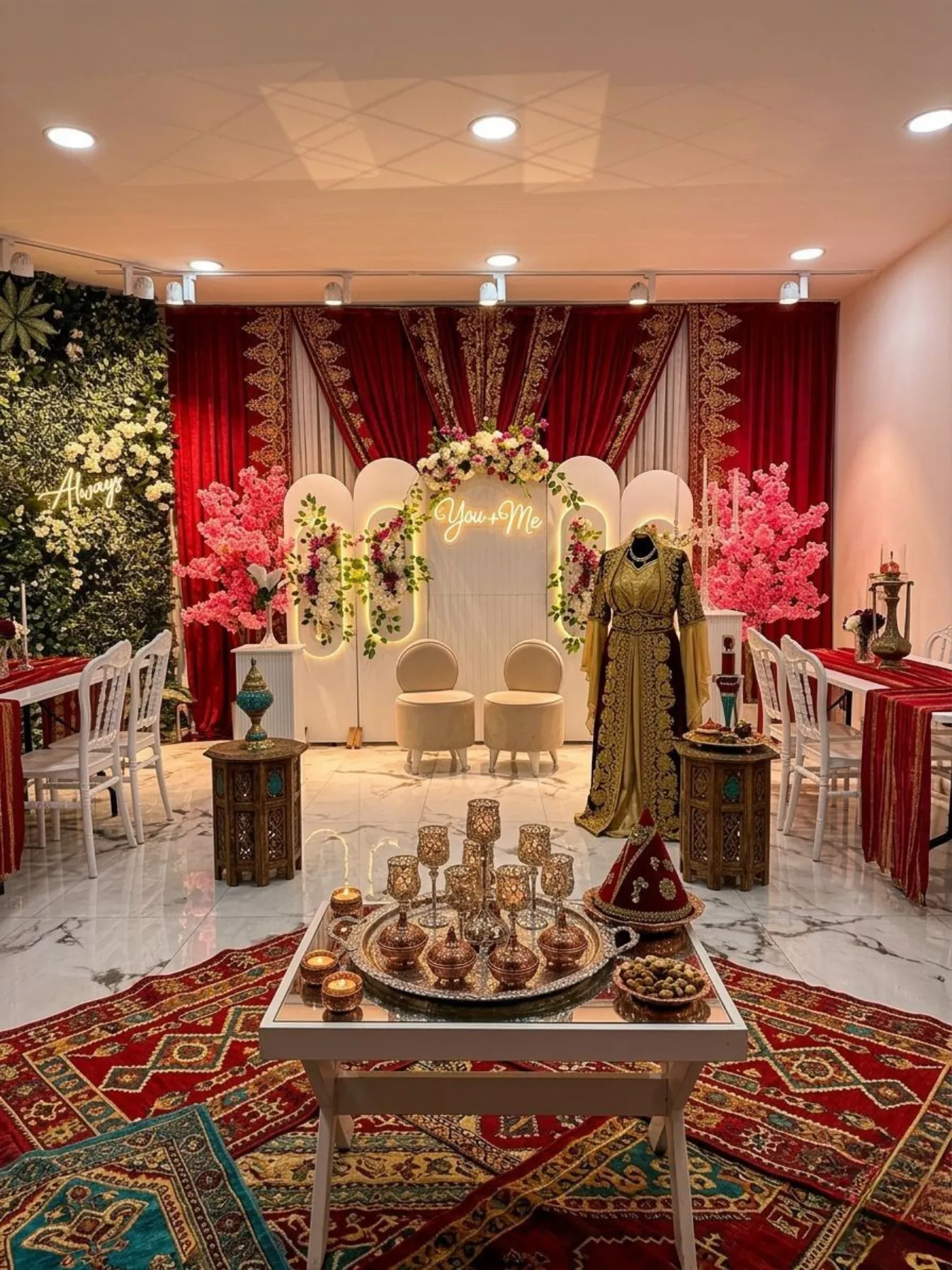 Kına tahtı dahil salonlar Avrupa yakası